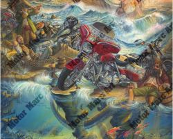 Motorcycle Artwork - High Seas Rally by Marc Lacourciere