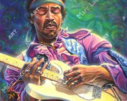 Jimi Hendrix Artwork - Portrait by Marc Lacourciere