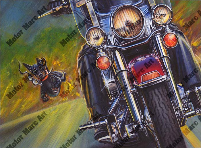 Motorcycle Paintings Open Road Edition by Marc Lacourciere