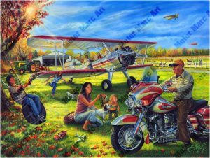 Motorcycle Artwork - Commissioned Painting by Marc Lacourciere