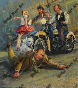 Motorcycle Artwork - Three Stooges Series by Marc Lacourciere