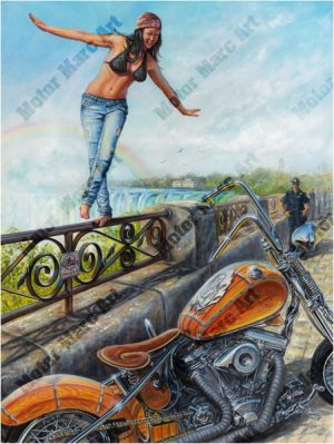Motorcycle Paintings - Niagara Motorcycle Show by Marc Lacourciere