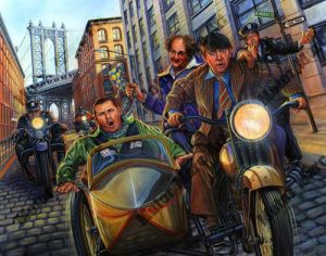 Motorcycle Artwork - Three Stooges Series by Marc Lacourciere