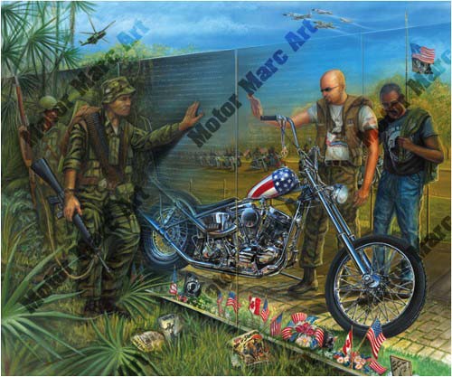 Motorcycle Paintings - Vietnam Series by Marc Lacourciere