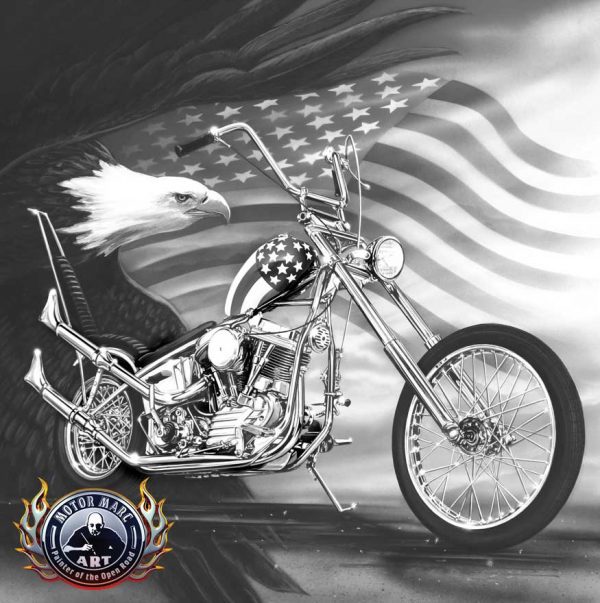 Motorcycle Artwork - Captain America by Marc Lacourciere