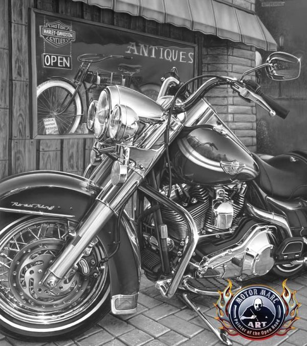Motorcycle Paintings - Harley Davidson by Marc Lacourciere