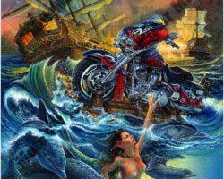 Motorcycle Paintings - High Seas Rally by Marc Lacourciere