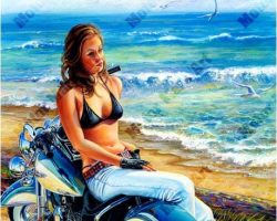 Motorcycle Paintings - Open Road Edition by Marc Lacourciere