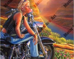 Motorcycle Paintings - Open Road Edition by Marc Lacourciere