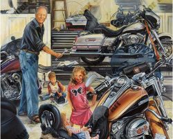 Motorcycle Artwork - Commissioned Painting by Marc Lacourciere