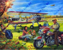 Motorcycle Artwork - Commissioned Painting by Marc Lacourciere