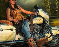 Motorcycle Artwork - Commissioned Painting by Marc Lacourciere