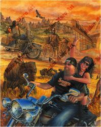 Motorcycle Paintings - Sturgis Series by Marc Lacourciere
