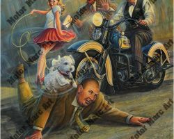 Motorcycle Artwork - Three Stooges Series by Marc Lacourciere