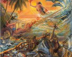 Motorcycle Paintings - High Seas Rally by Marc Lacourciere