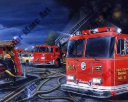 Fire Truck Artwork by Marc Lacourciere