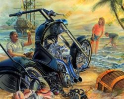 Motorcycle Paintings - High Seas Rally by Marc Lacourciere