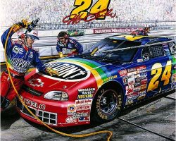 NASCAR Artwork - Jeff Gordon by Marc Lacourciere
