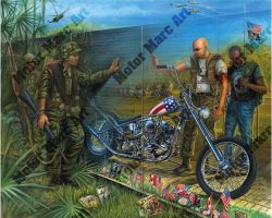 Motorcycle Paintings - Vietnam Series by Marc Lacourciere