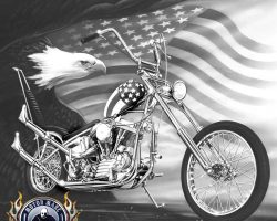 Motorcycle Artwork - Captain America by Marc Lacourciere