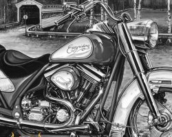 Motorcycle Paintings - Easy Rider Edition by Marc Lacourciere